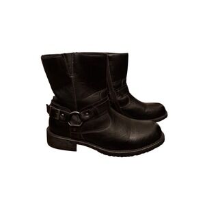 Robert Wayne Motorcycle Boots Connor 001 Size 11 M Buckle Strap Side Zip